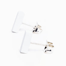 Bar Earrings | Sterling Silver | Matte White