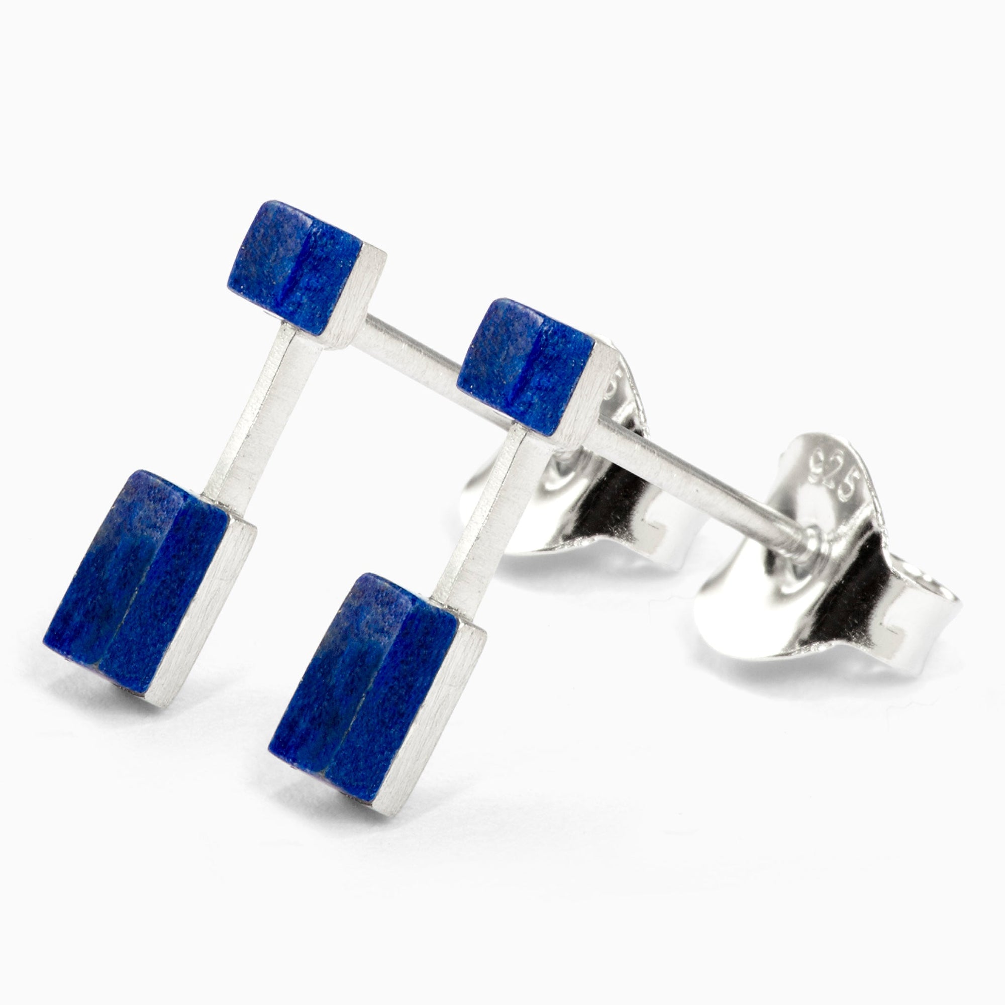 Morse Earrings | Silver | Lapis Lazuli