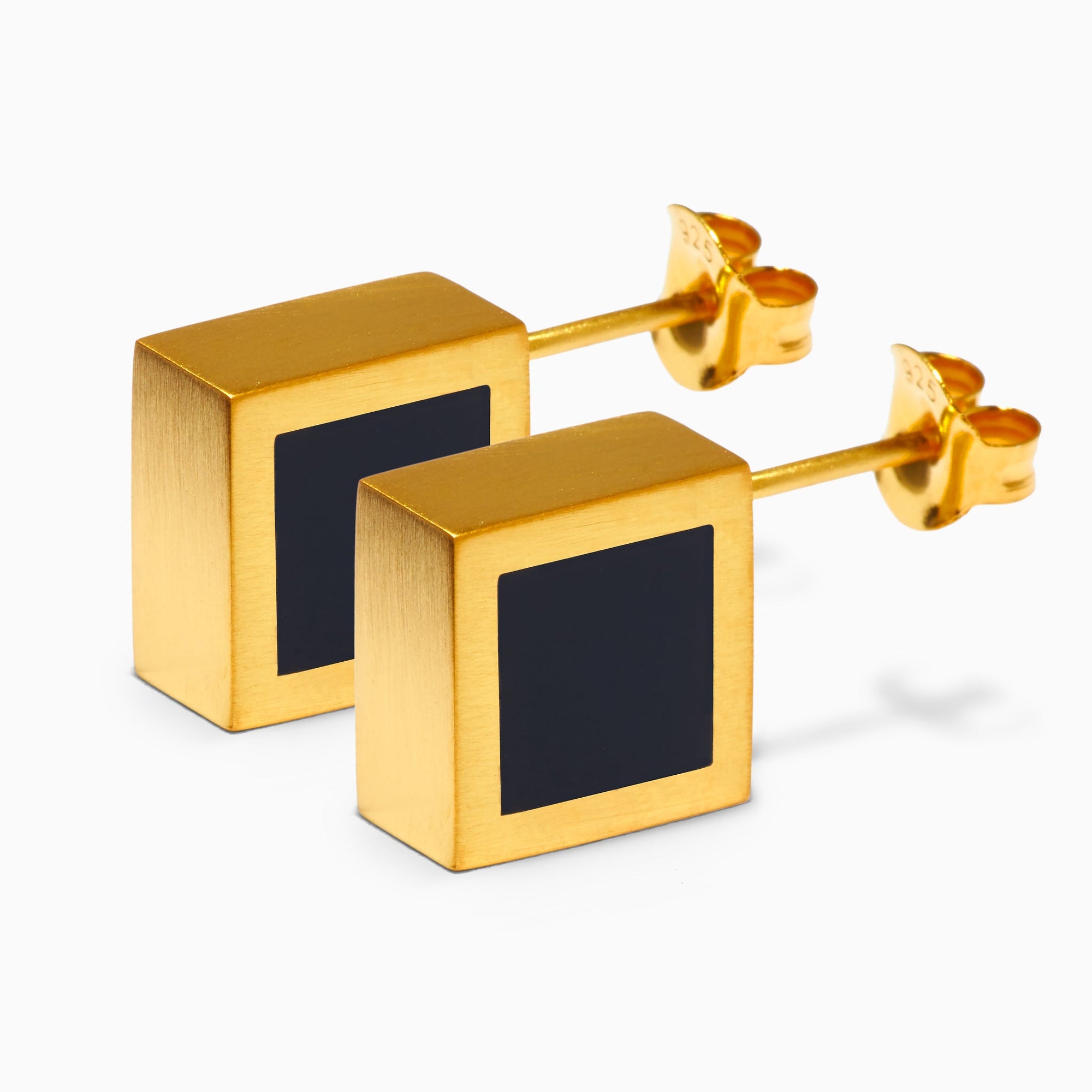 Phi Earrings | 18K Gold Plated | Onyx