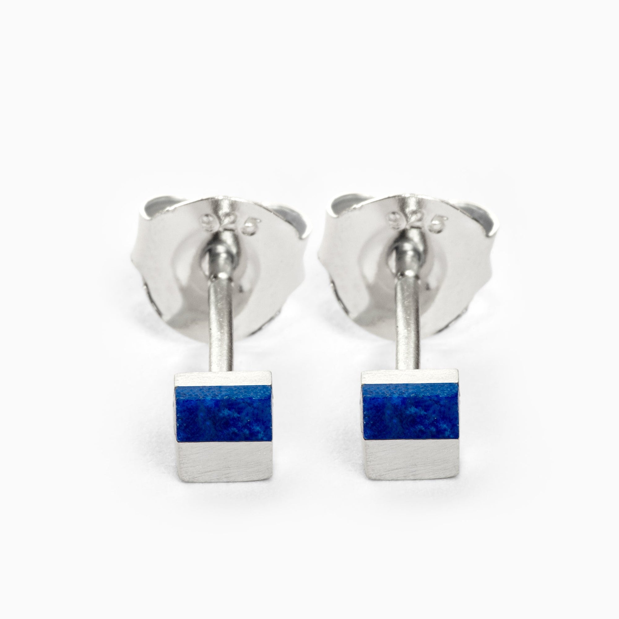 Square Earrings | Silver | Lapis Lazuli
