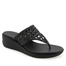 Ivie Sandal Wedge | Black Raffia
