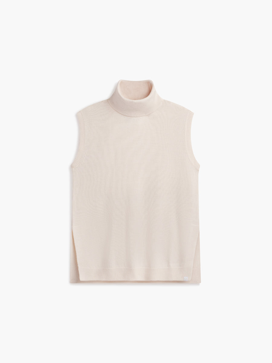 Womens | Atlas Merino Sleeveless Turtlenseck | Ivory