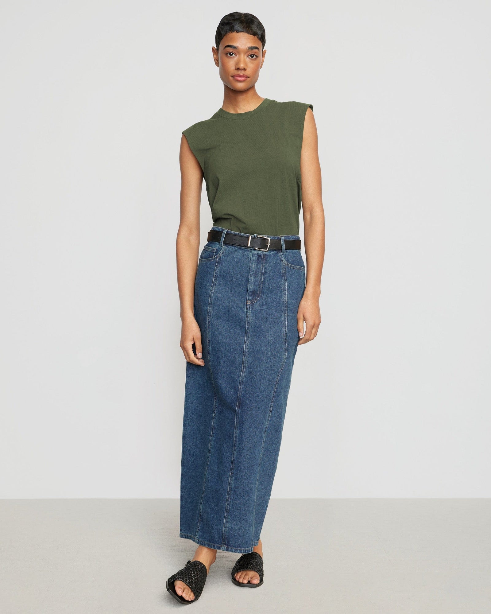 Nana Organic Cotton Structured Shoulder Tee | Nori