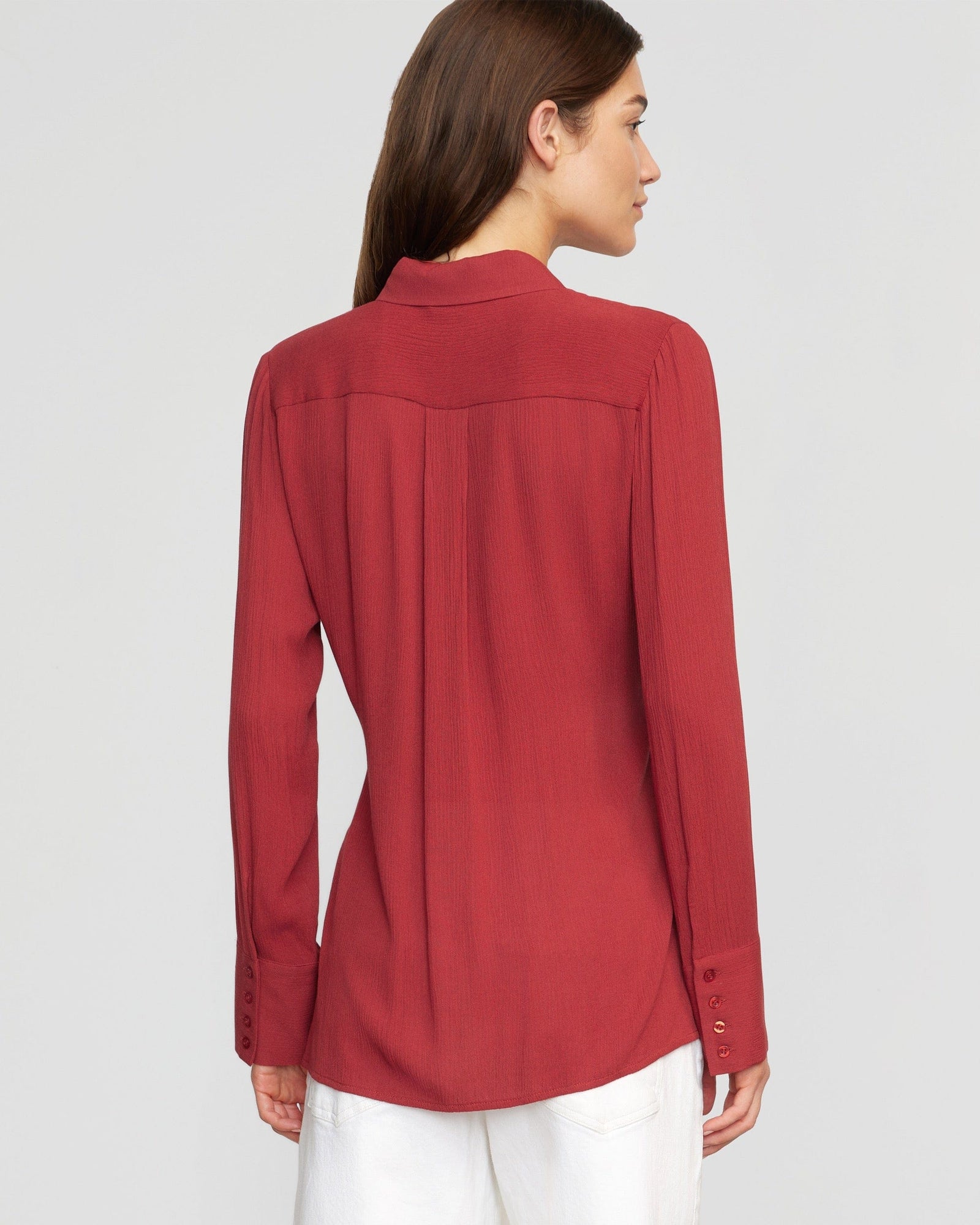 Renée | Navaz Semi-Sheer Tie-Back Shirt in Size Small