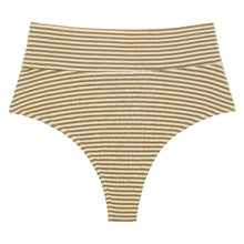 Added Coverage High Rise Bikini Bottom | Neutral Stripe