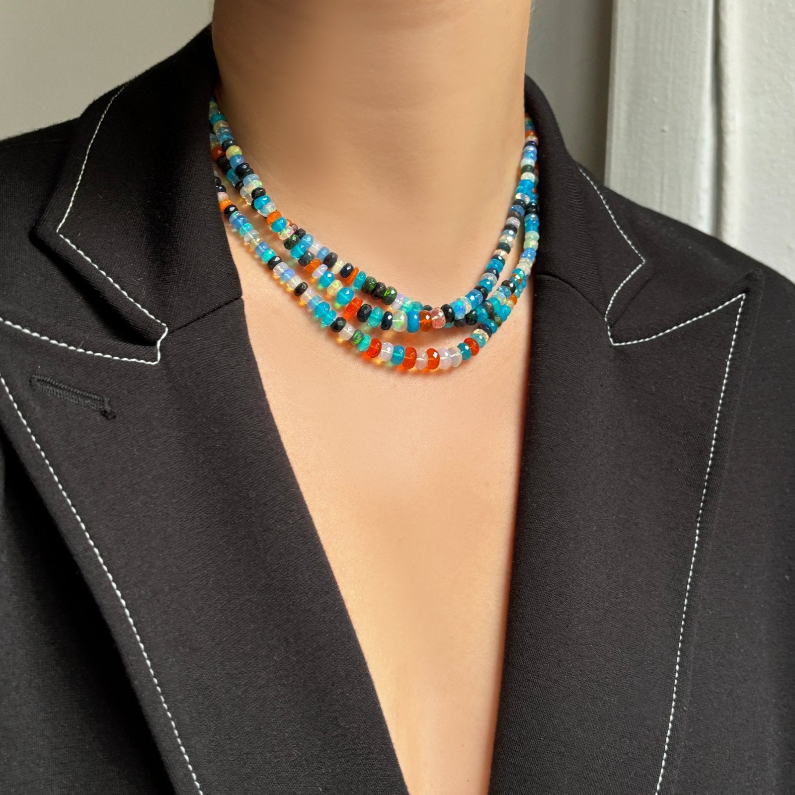 Jaipur Jazz Faceted Opal Necklace