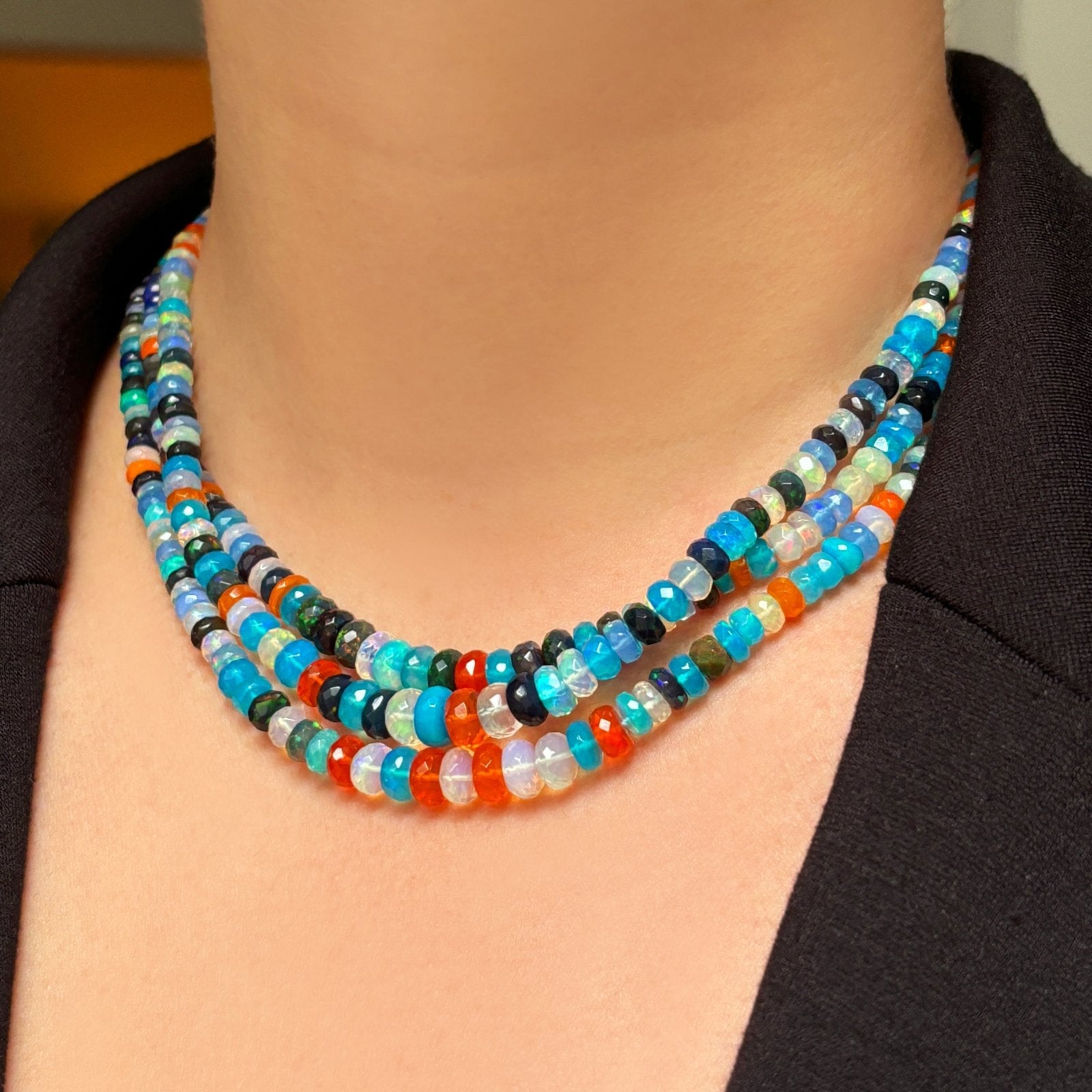 Jaipur Jazz Faceted Opal Necklace