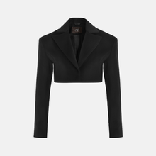 OW Collection NOVA Crop Wool Blazer Blazer 121 - Black