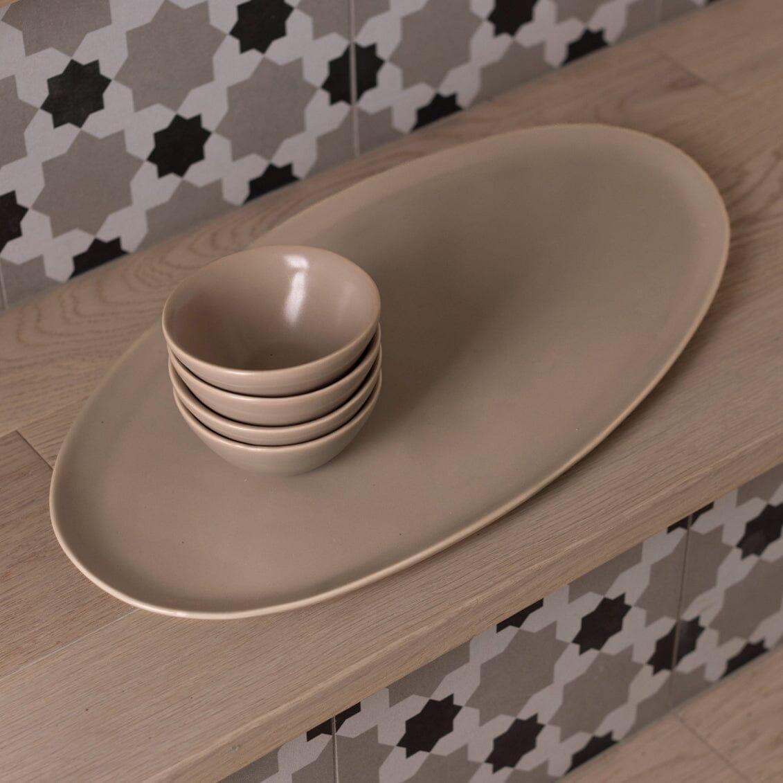 Oval Serving Platter | Desert Taupe