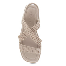 Bora Sandal Wedge | Stone Rouched Elastic Fabric