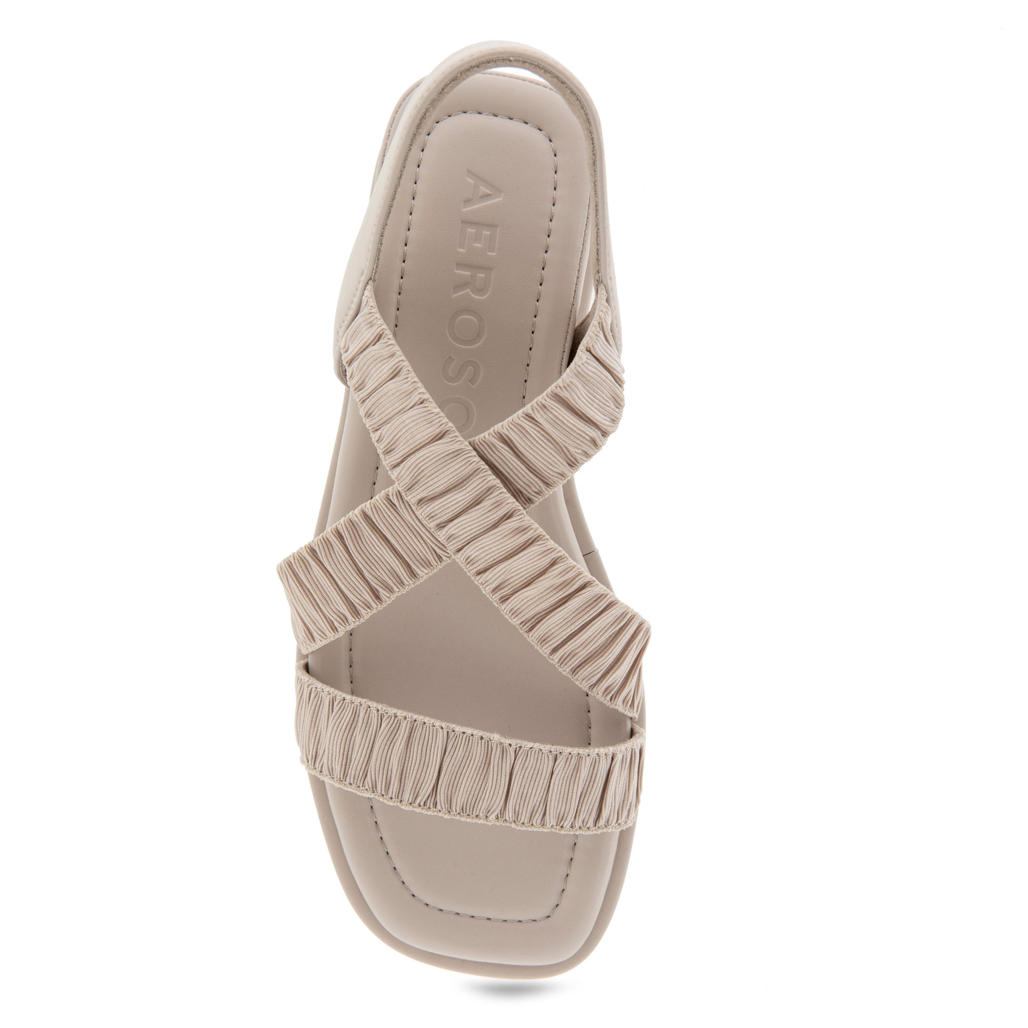 Bora Sandal Wedge | Stone Rouched Elastic Fabric