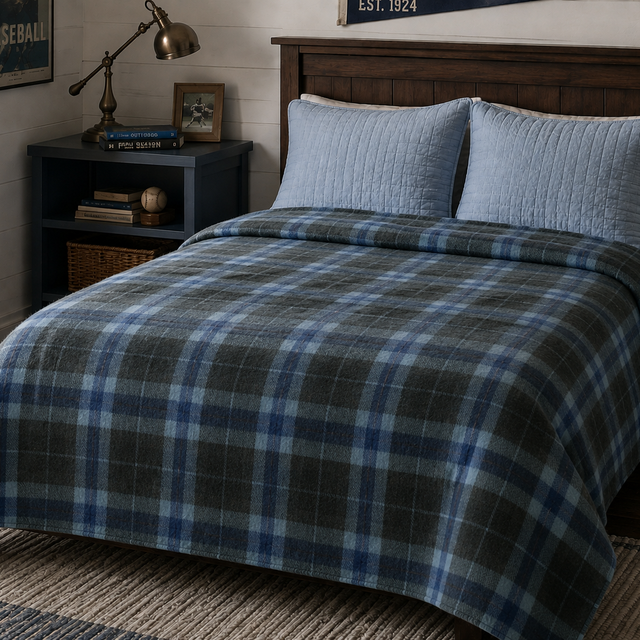 Aberdeen Throw | Velvet Green / Indigo