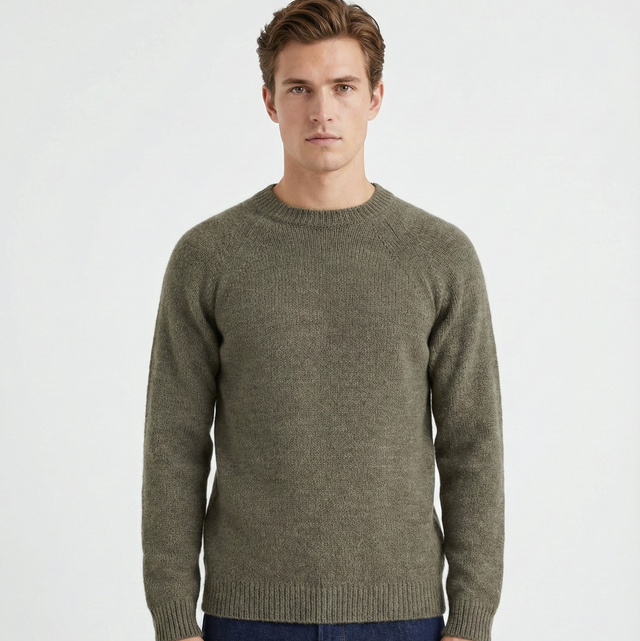 Crew Neck Sweater for Men | Forest Green