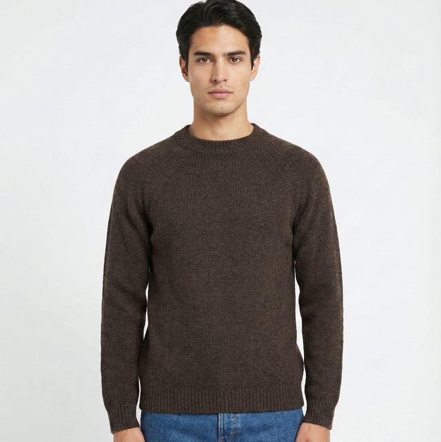Crew Neck Sweater for Men | Chocolate