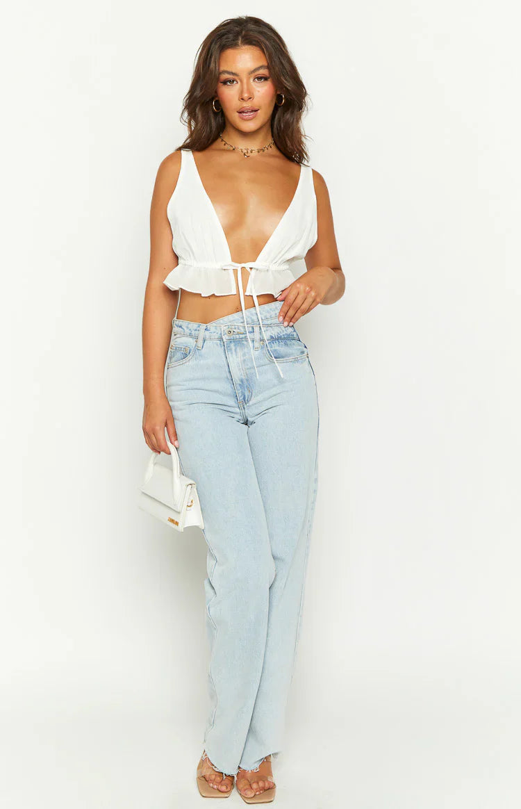 Poppy Crop Top | White