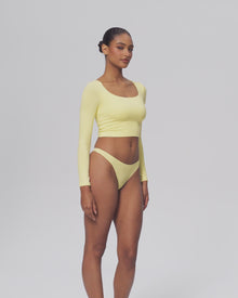Cropped Round Neck Top | Sage Green