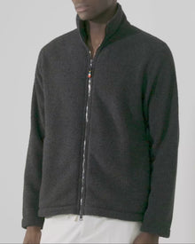 Senon Volcano Ash Grey Relaxed Fit Funnel Neck Sweatshirt | Volcano Ash Grey