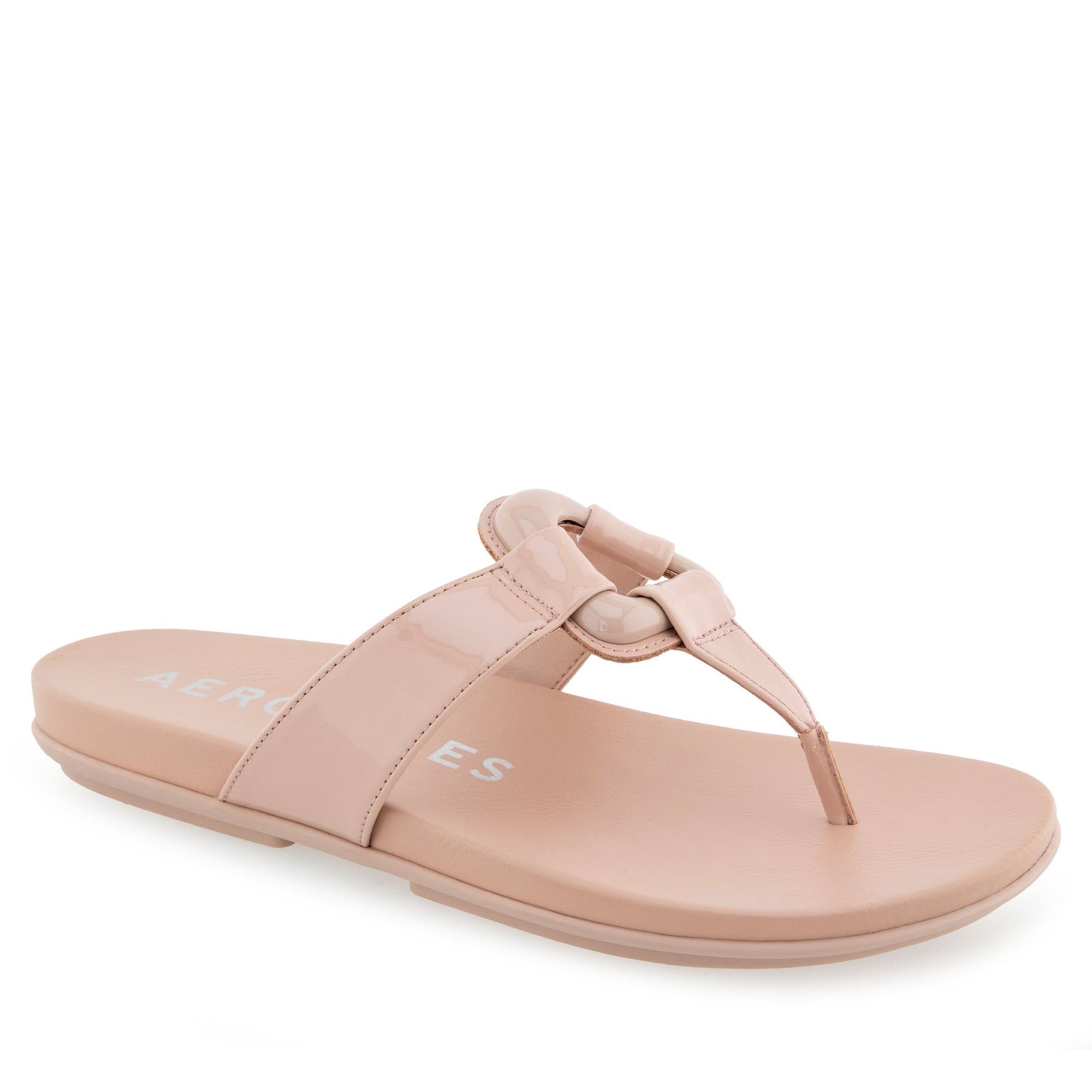 Fallon Sandal Flat | Cipria Patent Faux Leather