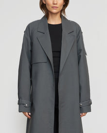  Renée | Rhea Contrast Trim Trench Coat in Size Small