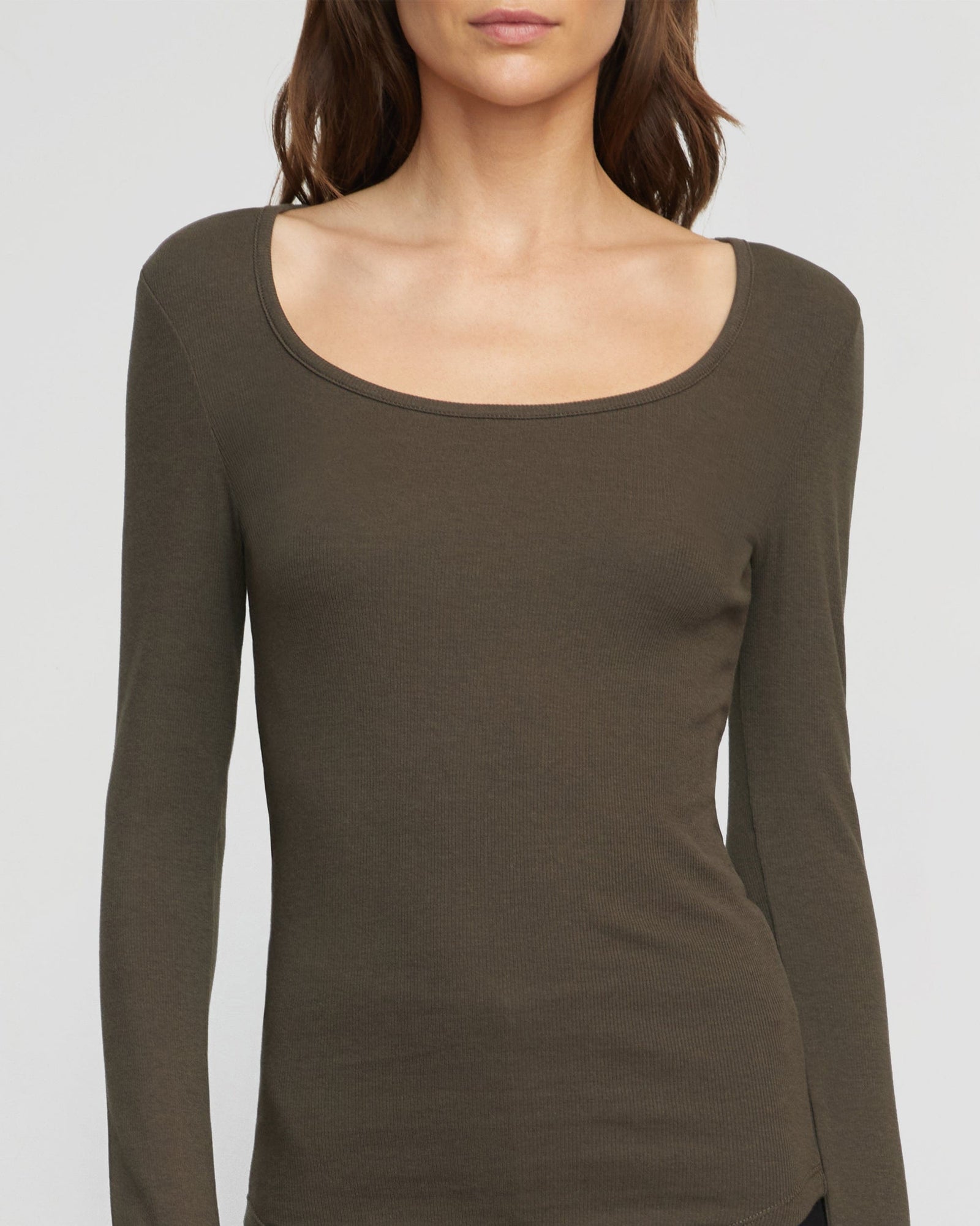 Renée | Rosa Ribbed Scoop-Neck Tee in Size Small 