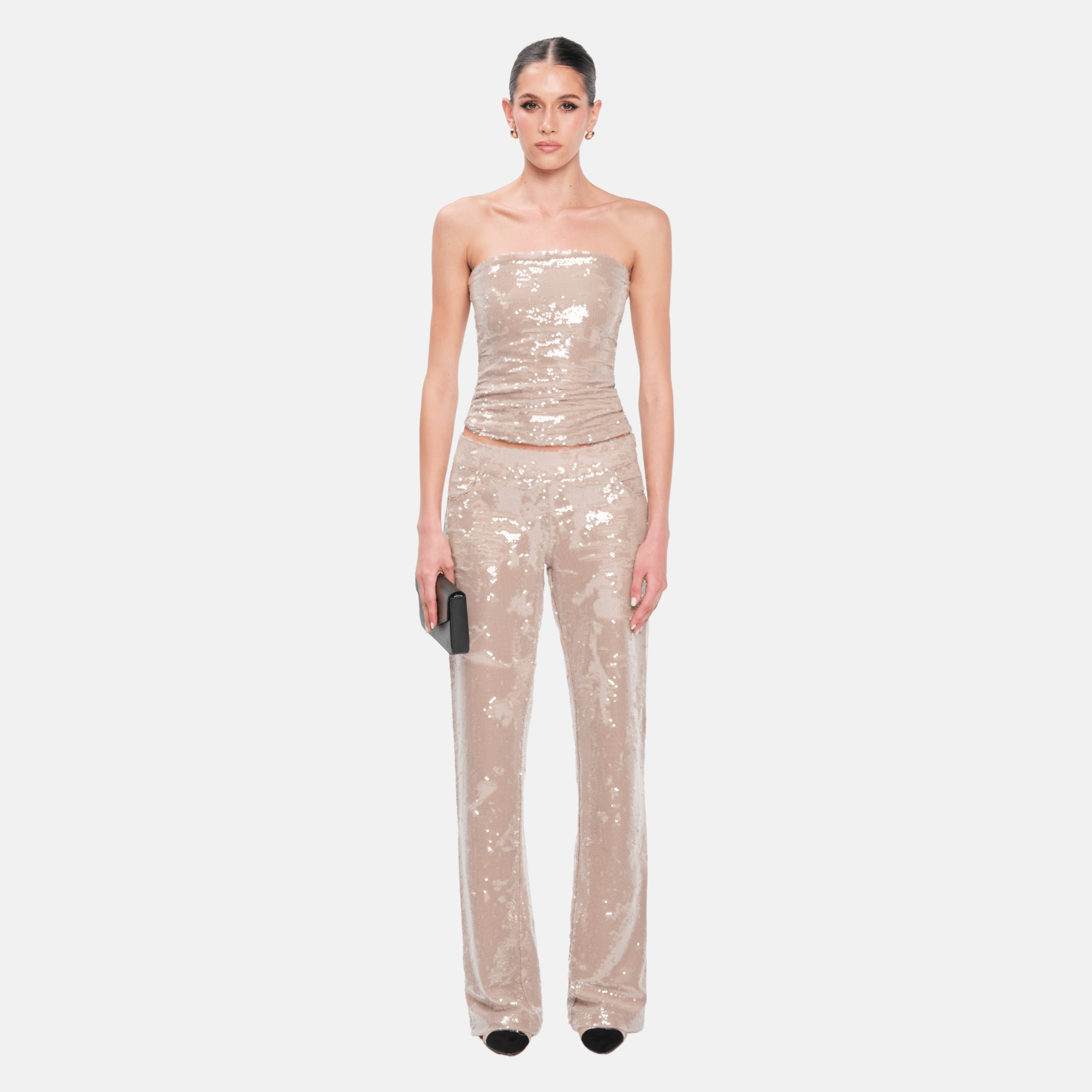 OW Collection RUBY Sequin Pants Pants 036 - Tan