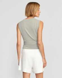 Joanna | Rumi Cropped Tie-Front Sleeveless Tee in Size Small