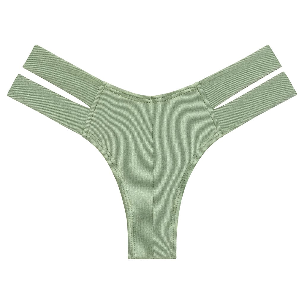 Euro Bikini Bottom | Sage Green Rib