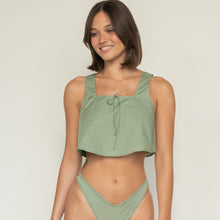 Square Neck Crop Top | Sage Green