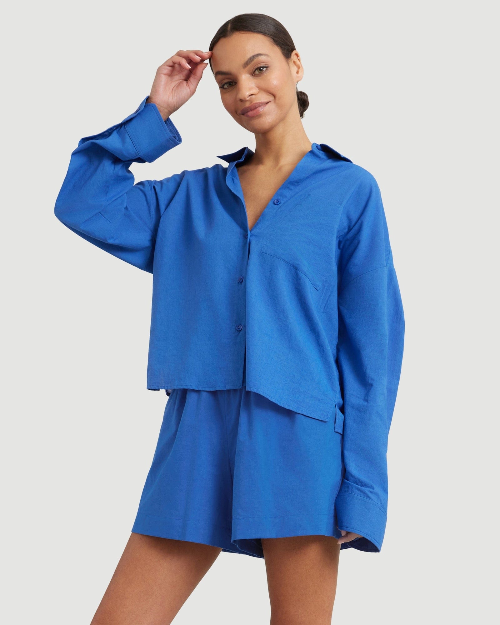 Sophia | Savvy Cropped Button Up Shirt in Size Small