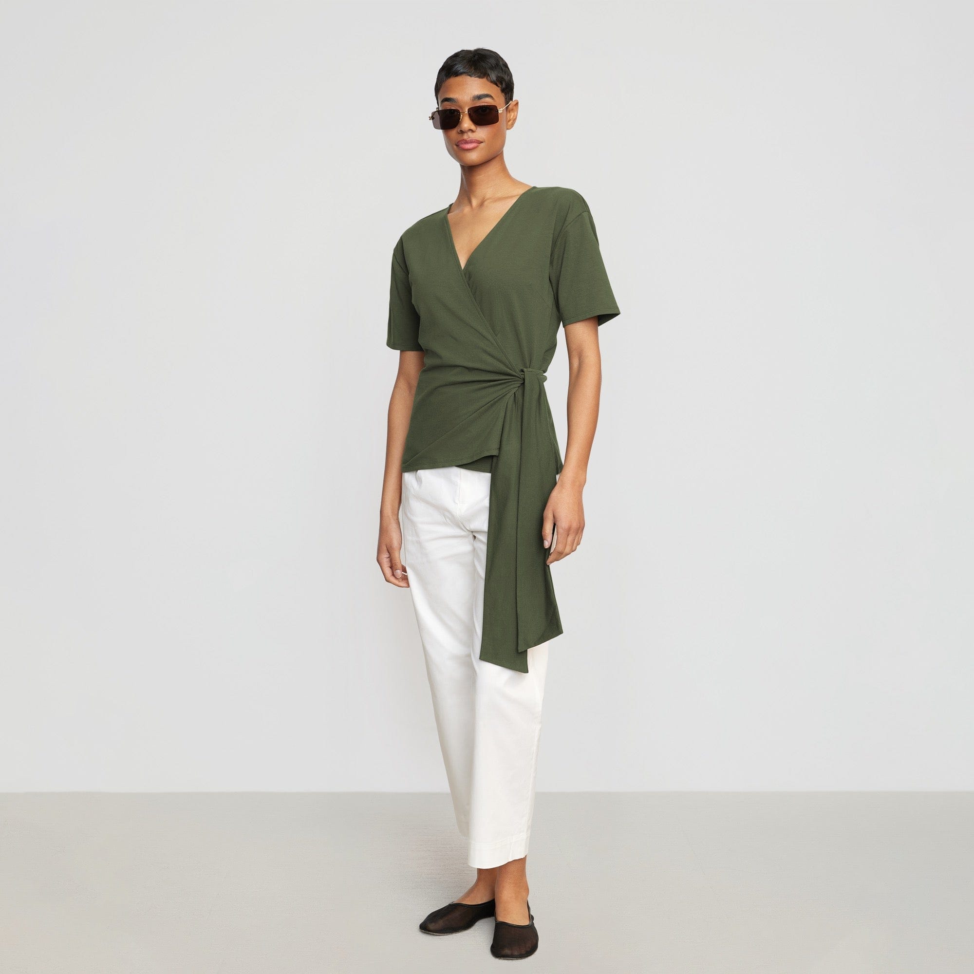 Sena Organic Cotton Wrap Tee | Nori