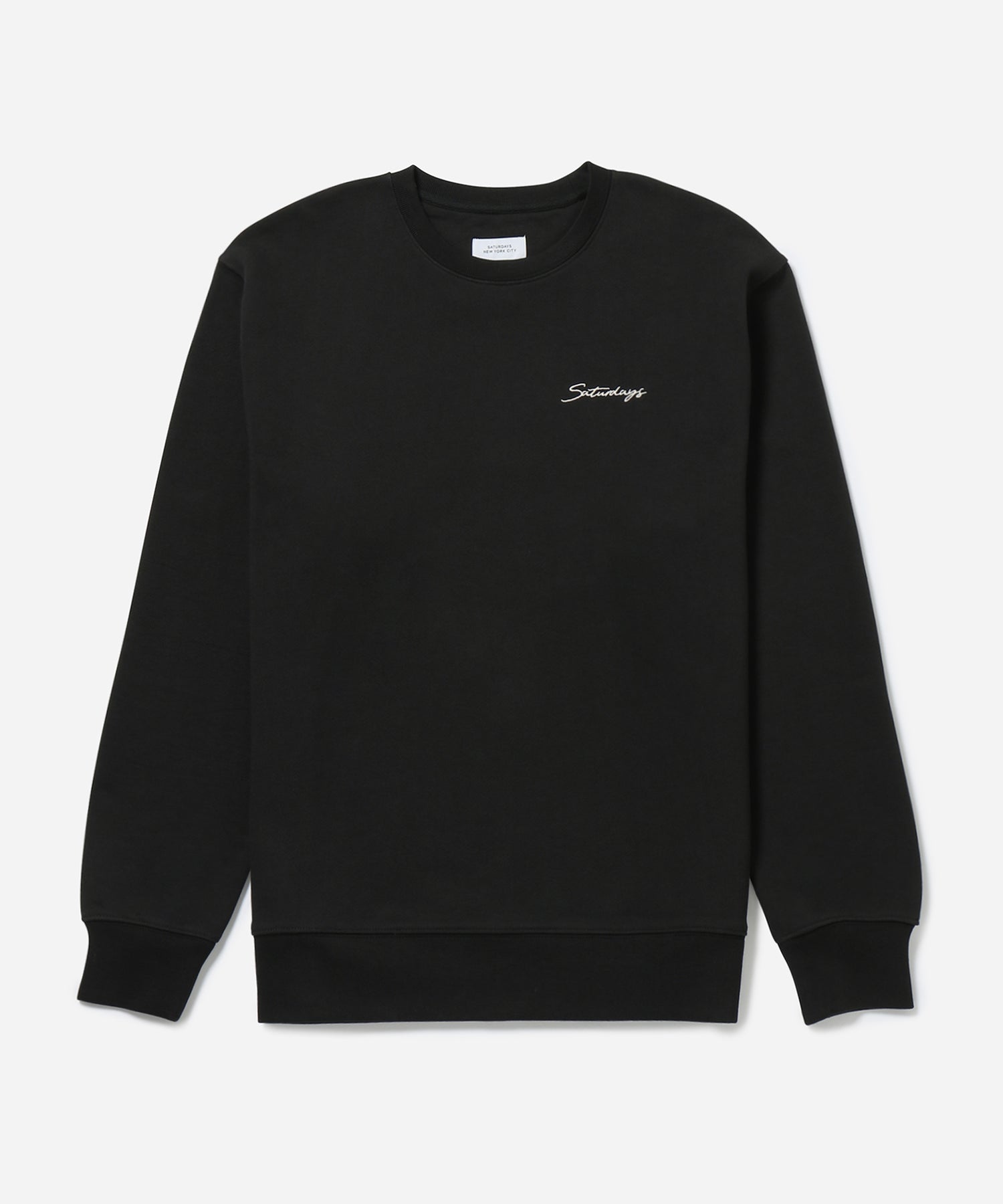 Black | Bowery Script Embroidered Crew