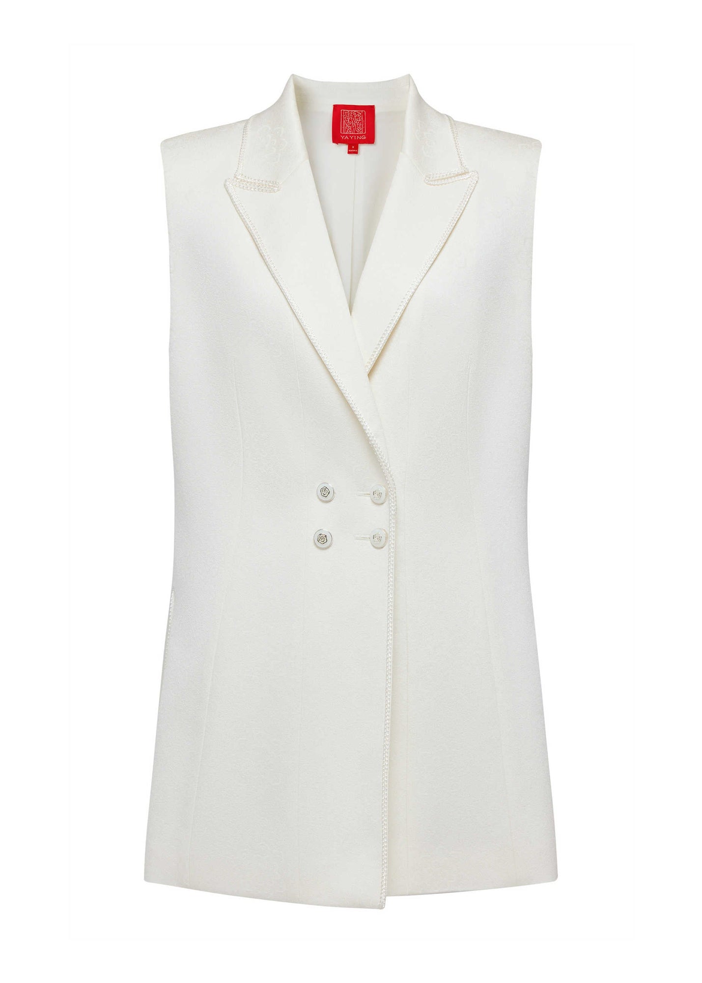 silk Vest Blazer | White