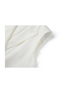 silk Vest Blazer | White