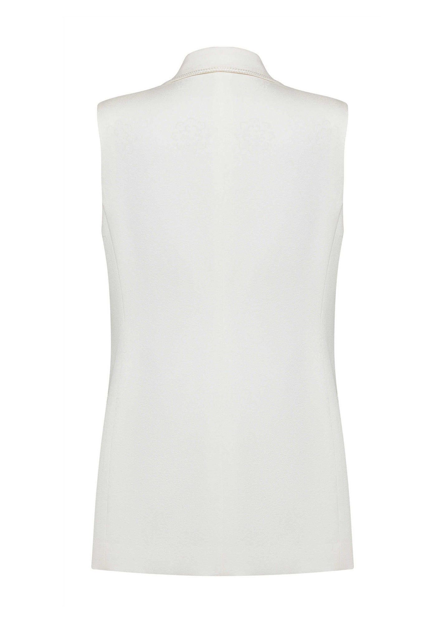 silk Vest Blazer | White