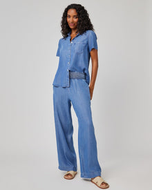 Smocked Waist Wide Leg Pant | Moonlit Haze Wash