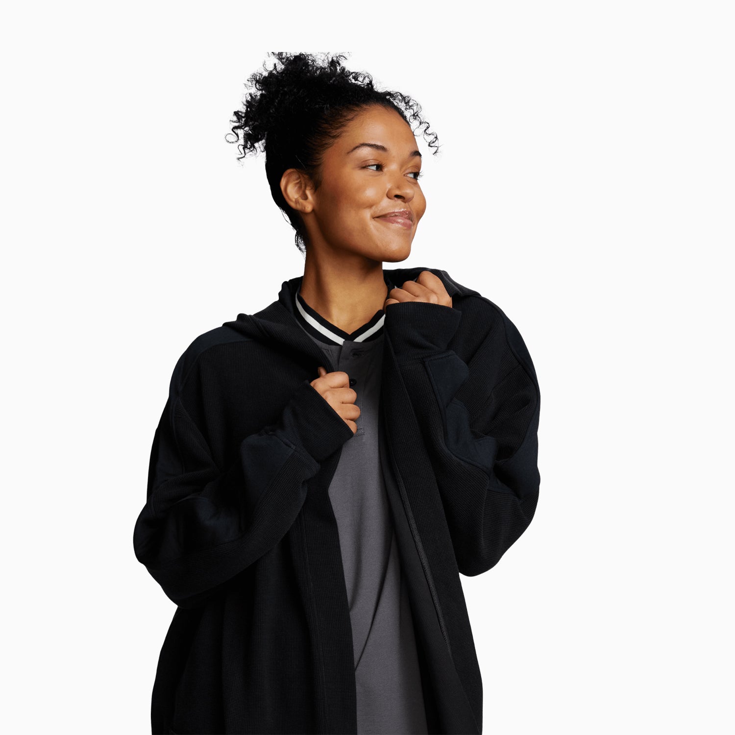 Modal Waffle Spa Robe | Black