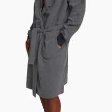 Modal Waffle Spa Robe | Gray/Black