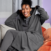 Modal Waffle Spa Robe | Gray/Black