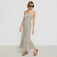 Sofia Ribbed Maxi Dress | Cream X Black