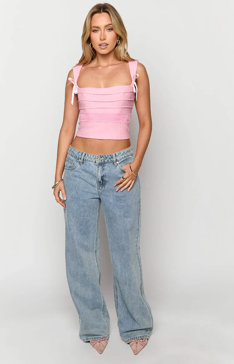 Sonny Low Rise Wide Leg Jeans | Mid Wash