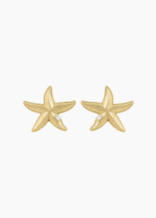 Starfish Earrings | Clear Crystal | 14K Gold Plated