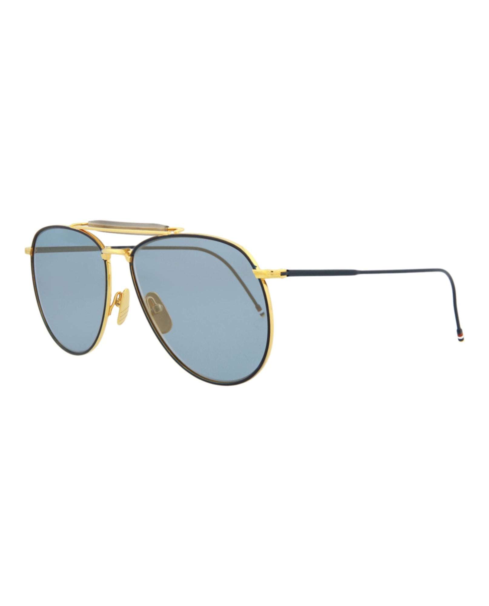 Thom Browne Aviator Metal Sunglasses | Yellow