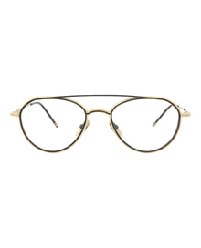 Thom Browne Aviator Metal Optical Frames | White