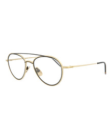 Thom Browne Aviator Metal Optical Frames | White