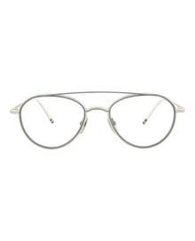 Thom Browne Aviator Metal Optical Frames | Silver