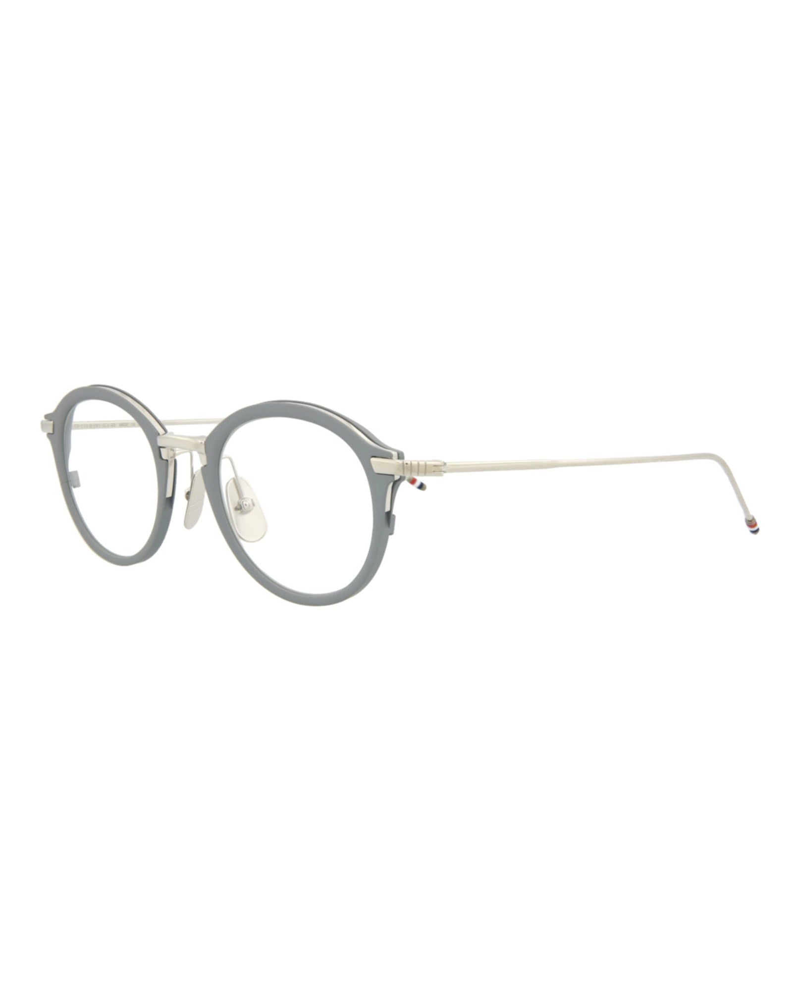 Thom Browne Round Metal Optical Frames | Grey/Silver