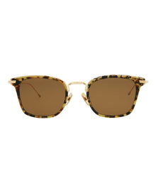 Thom Browne Square Metal Sunglasses | Brown Multi