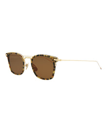 Thom Browne Square Metal Sunglasses | Brown Multi