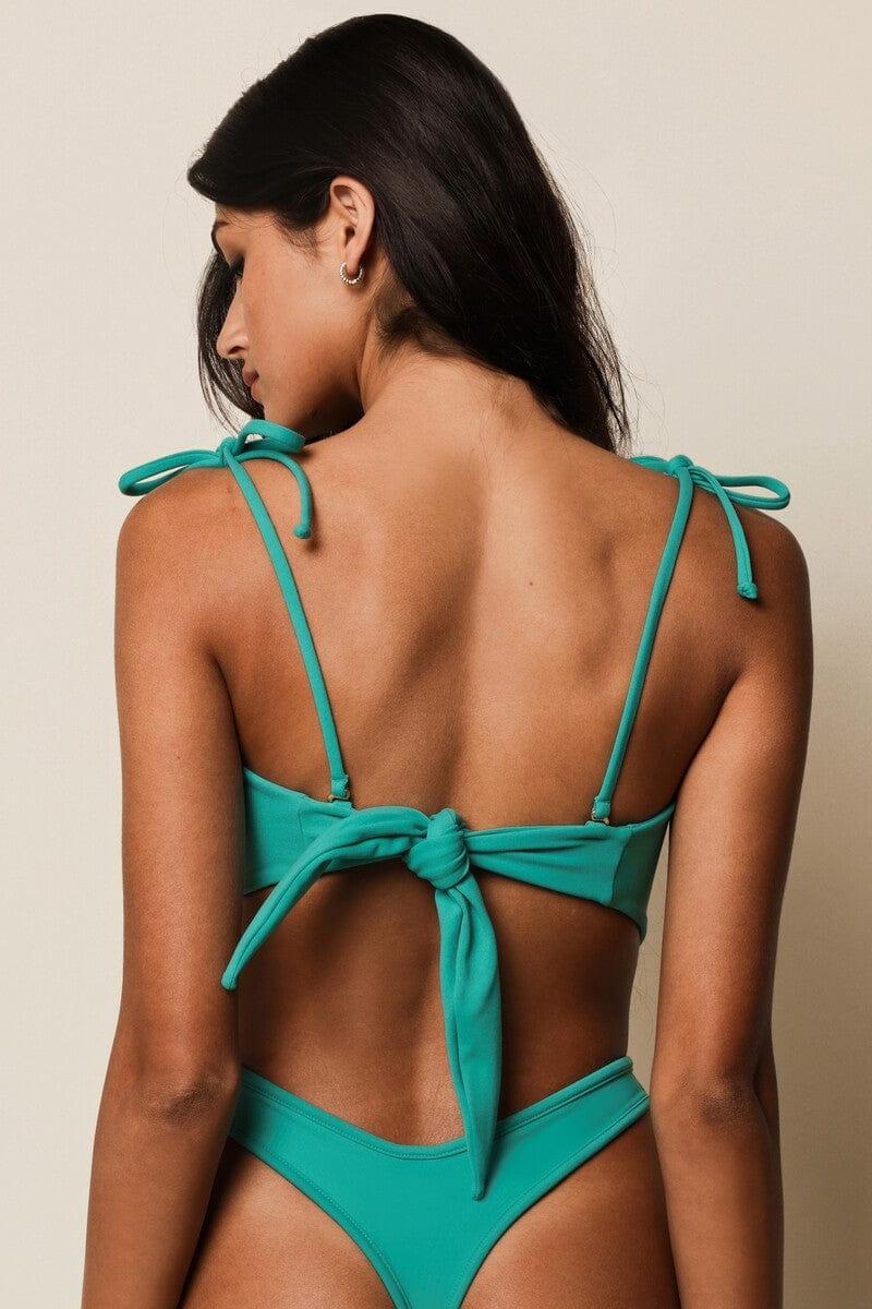 Tori Ties Bandeau Bikini Top | Teal