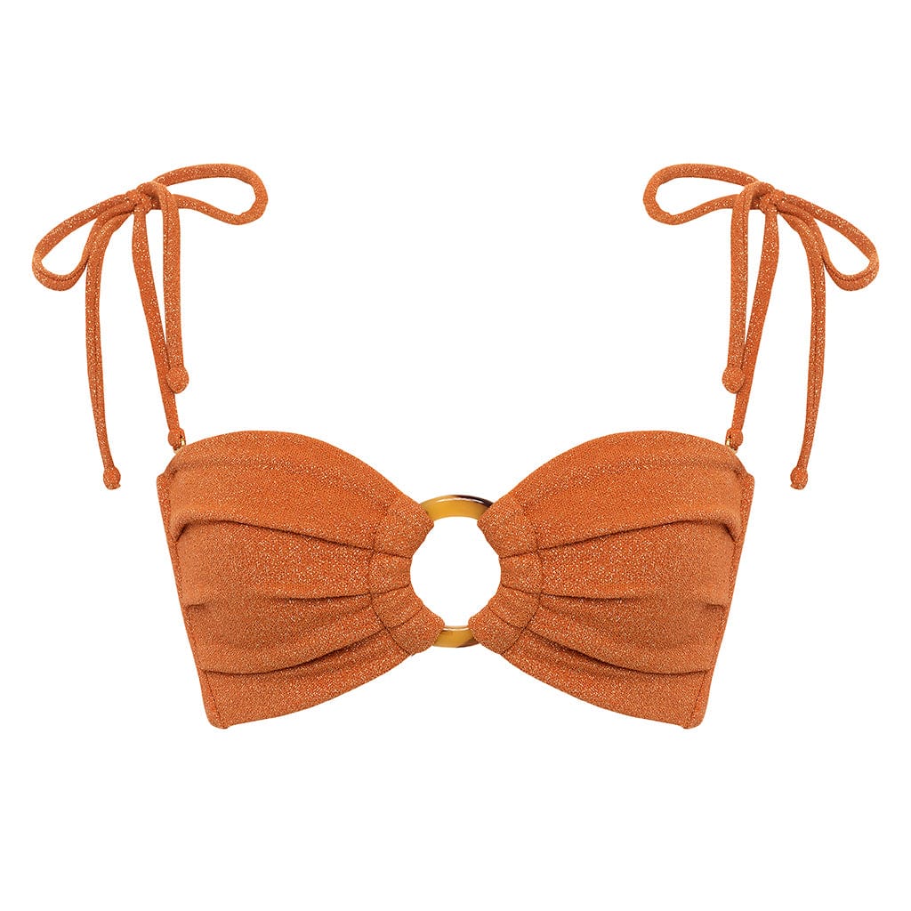 Tori Ties Bandeau Bikini Top | Terra Sparkle